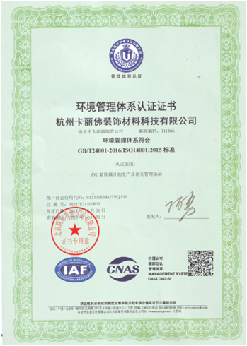 Environmental Management System Certificate
